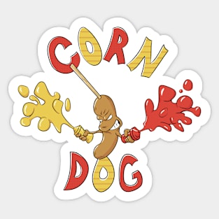 angry corndog Sticker